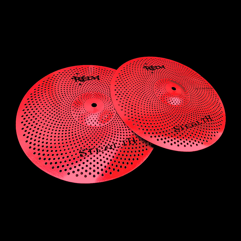 Rech Stealth 14" Low Volume Hi Hat Cymbals - Red