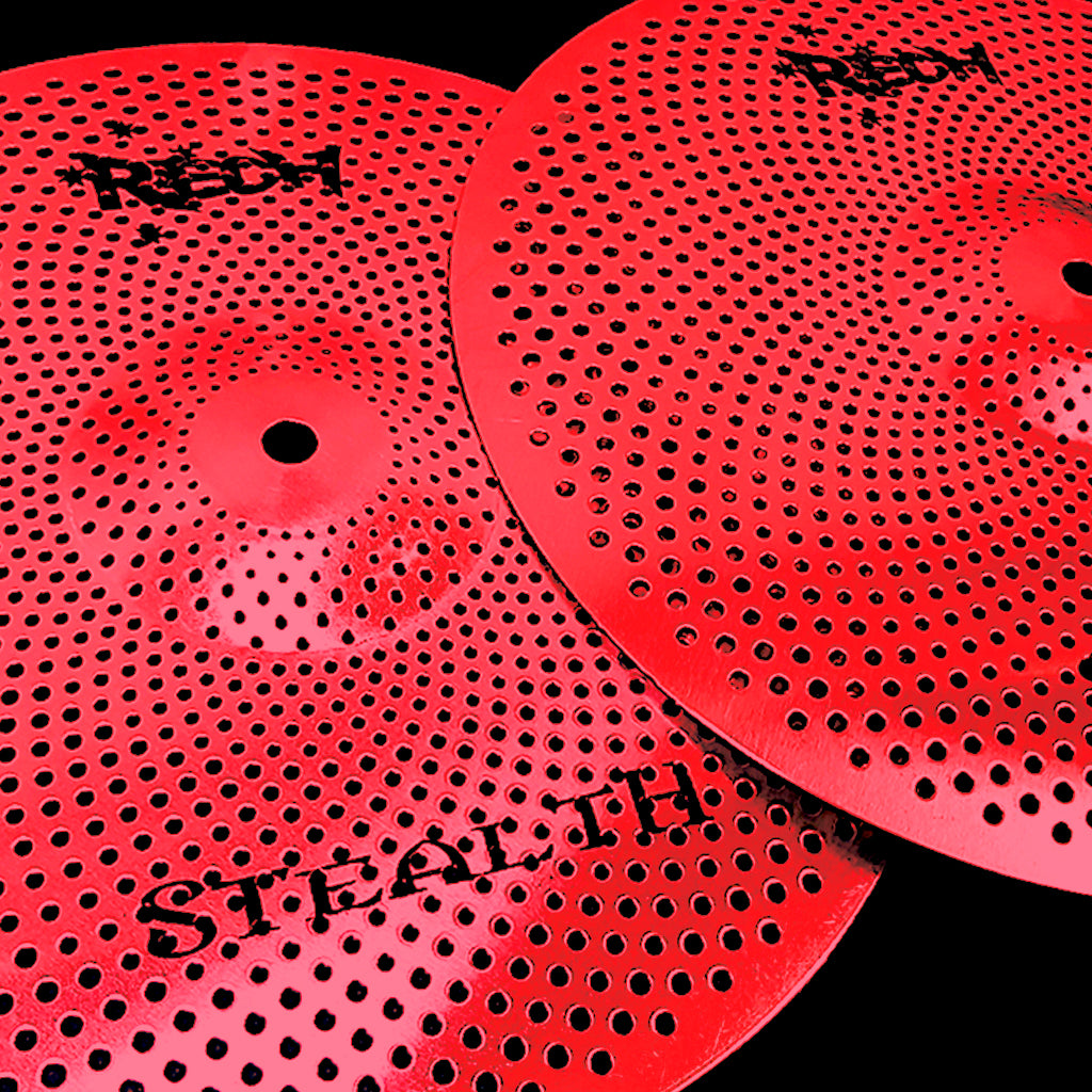 Rech Stealth 14" Low Volume Hi Hat Cymbals - Red