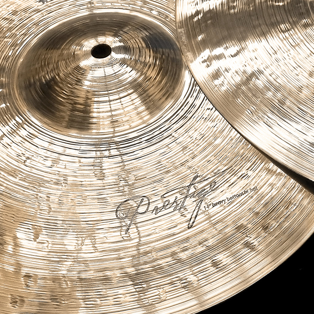 Close Up of Rech Prestige 14'' Heavy Hi Hat Cymbals