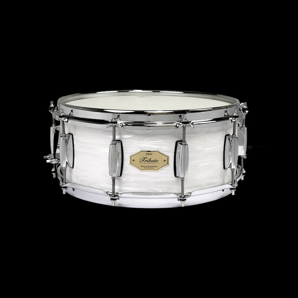 Relic Tribute 14x5.5 Snare Drum - White Oyster