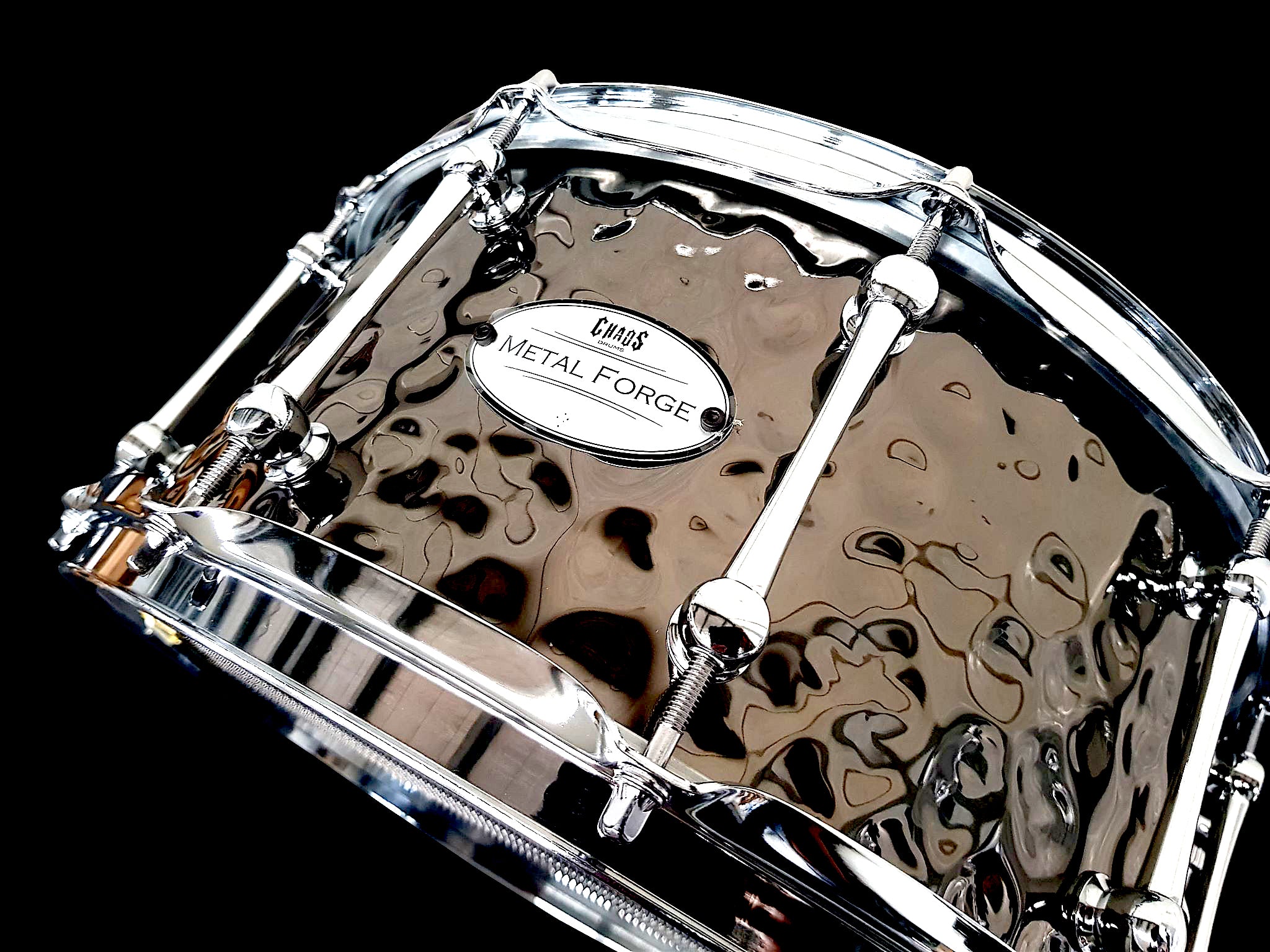 Chaos Metal Forge 13x6.5 Hammered Steel Snare Drum - Chrome