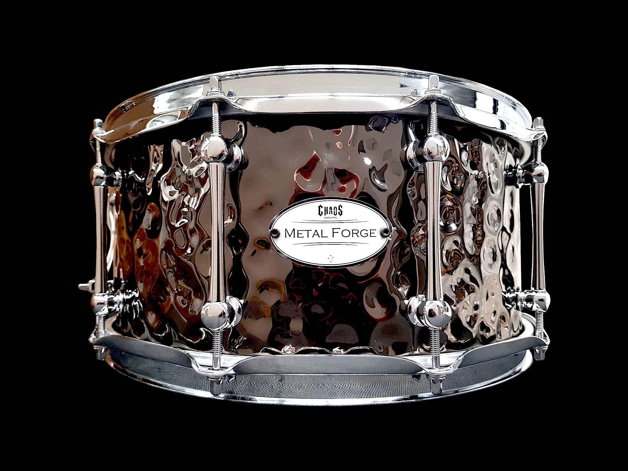 Chaos Metal Forge 13x6.5 Hammered Steel Snare Drum - Chrome