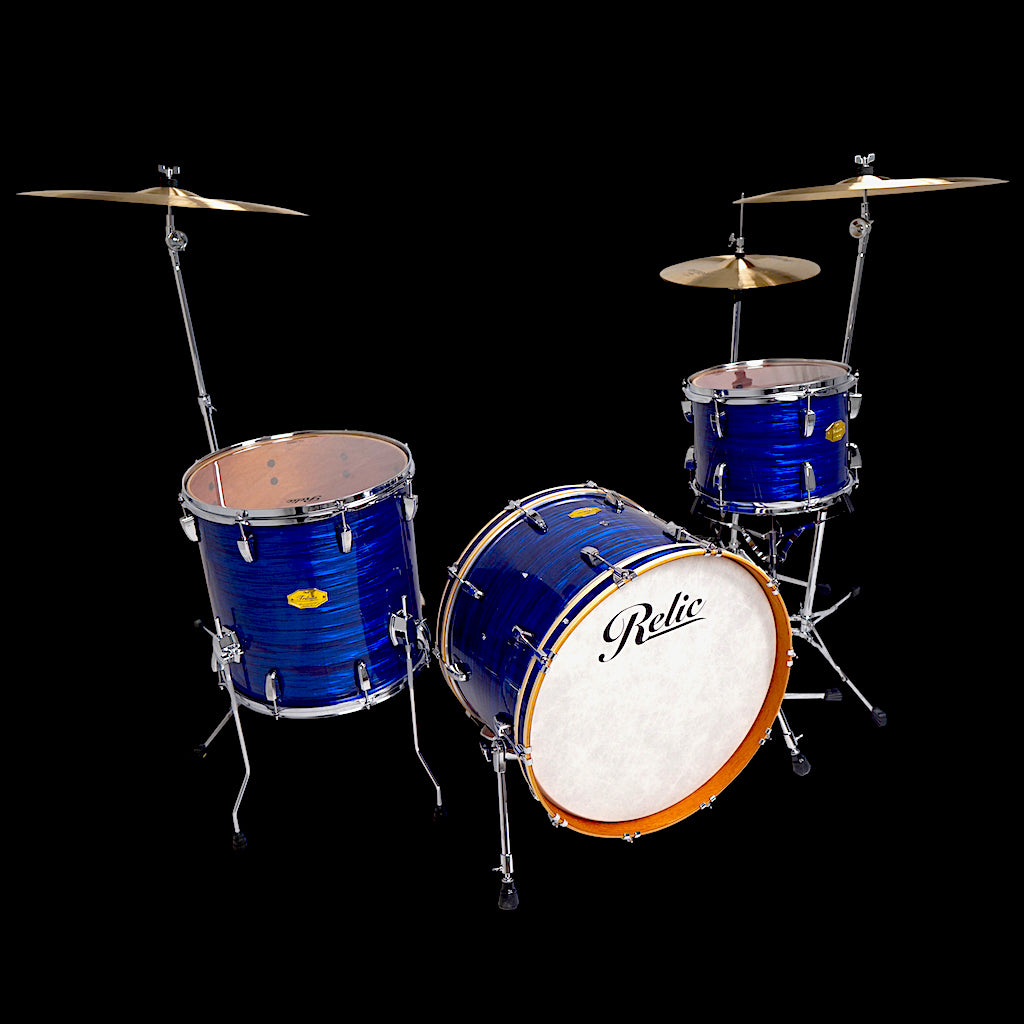 Relic Tribute Drum Kit Blue Oyster Vintage Drums Birch & Mahogany shells